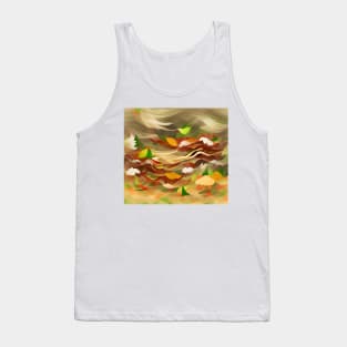 Autumn Inspired Abstract Leaves Tank Top